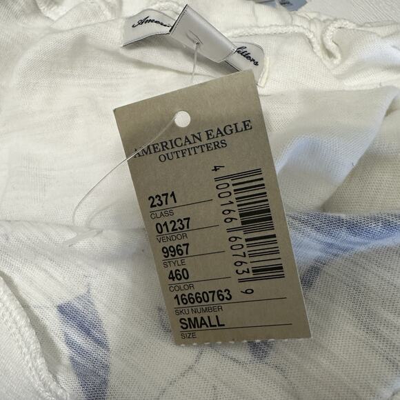 American Eagle Top Women Small Indie Bella Y2K Graphic Tee Tie Back Twilightcore - Picture 12 of 16